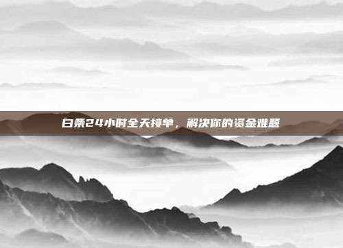 白条24小时全天接单,解决你的资金难题