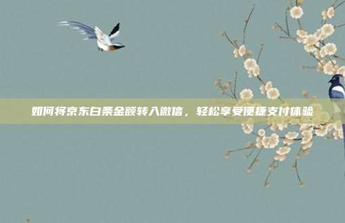 如何将京东白条金额转入微信,轻松享受便捷支付体验