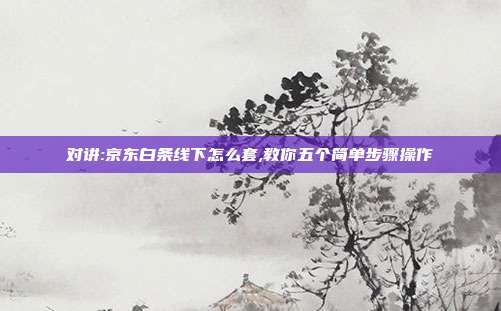 对讲:京东白条线下怎么套,教你五个简单步骤操作