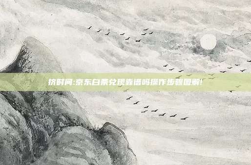 挤时间:京东白条兑现靠谱吗操作步骤图解!