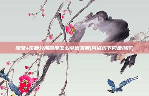 酷酷+花呗分期额度怎么拿出来用(同城线下同步操作)