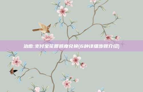 治愈:支付宝花呗额度兑换(6种详细步骤介绍)