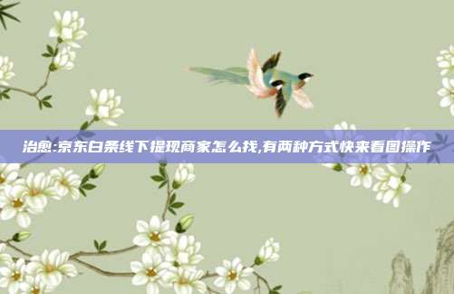 治愈:京东白条线下提现商家怎么找,有两种方式快来看图操作