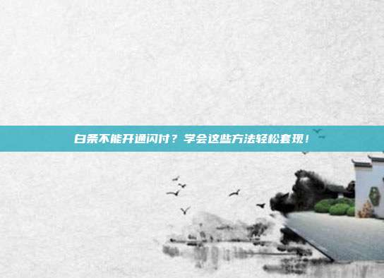 白条不能开通闪付?学会这些方法轻松套现!