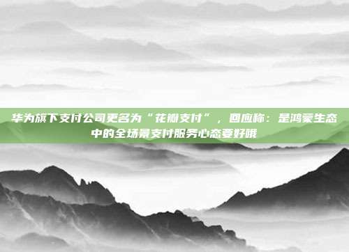 华为旗下支付公司更名为“花瓣支付”,回应称:是鸿蒙生态中的全场景支付服务心态要好哦