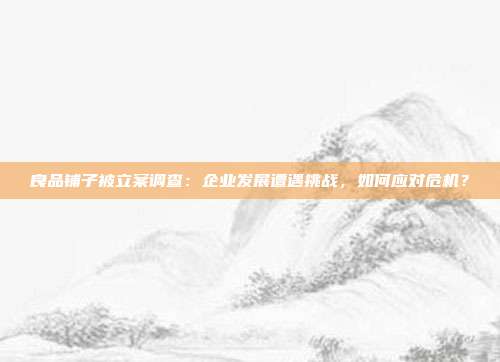 良品铺子被立案调查:企业发展遭遇挑战,如何应对危机?