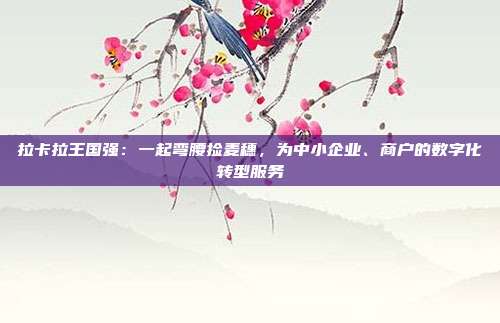 拉卡拉王国强:一起弯腰捡麦穗,为中小企业、商户的数字化转型服务