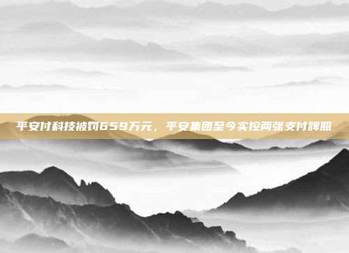 平安付科技被罚659万元,平安集团至今实控两张支付牌照