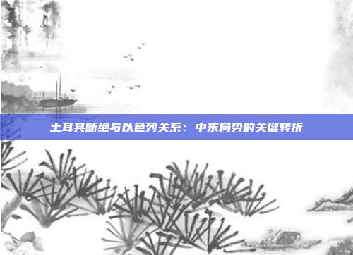 土耳其断绝与以色列关系:中东局势的关键转折