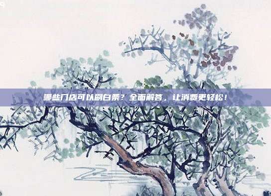哪些门店可以刷白条?全面解答,让消费更轻松!