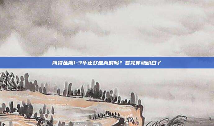 网贷延期1-3年还款是真的吗?看完你就明白了