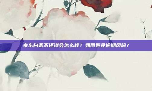 京东白条不还钱会怎么样?如何避免逾期风险?