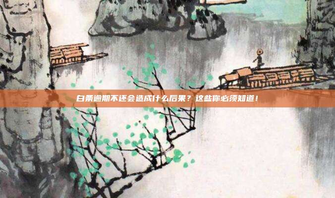 白条逾期不还会造成什么后果?这些你必须知道!