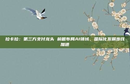 拉卡拉:第三方支付龙头 前瞻布局AI领域、国际化发展步伐加速