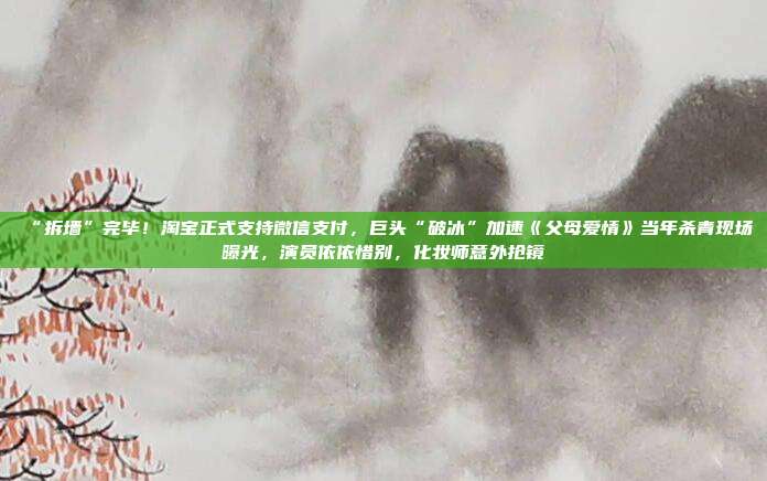 “拆墙”完毕!淘宝正式支持微信支付,巨头“破冰”加速《父母爱情》当年杀青现场曝光,演员依依惜别,化妆师意外抢镜