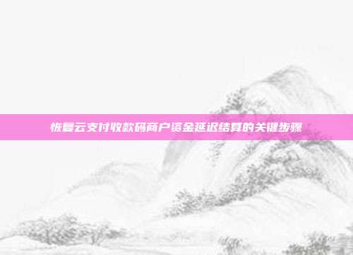 恢复云支付收款码商户资金延迟结算的关键步骤