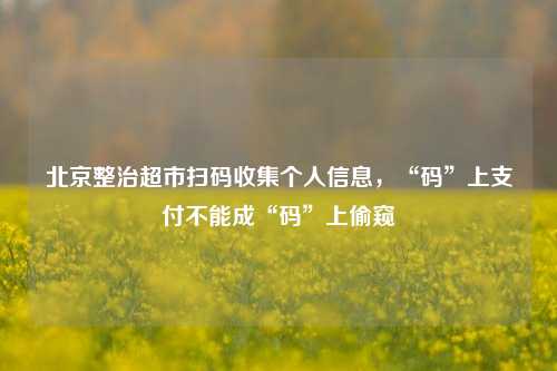 北京整治超市扫码收集个人信息，“码”上支付不能成“码”上偷窥