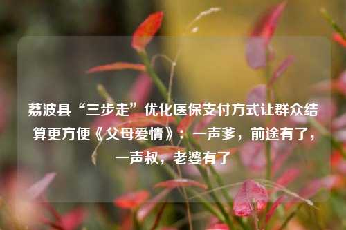 荔波县“三步走”优化医保支付方式让群众结算更方便《父母爱情》：一声爹，前途有了，一声叔，老婆有了